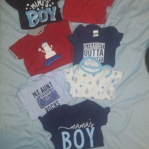 Navy and Red Graphic Bodysuit Set